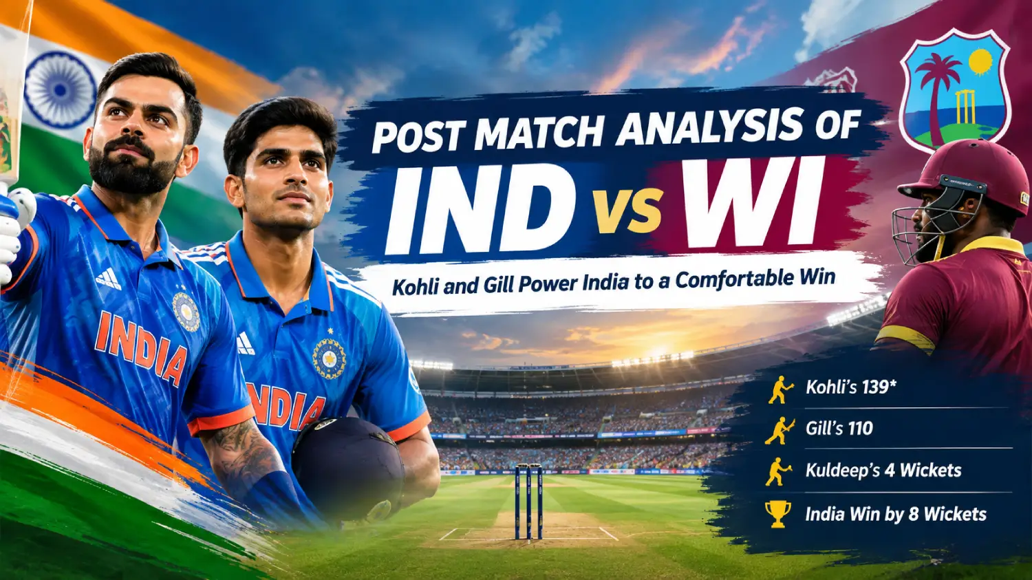 post match analysis of IND vs WI